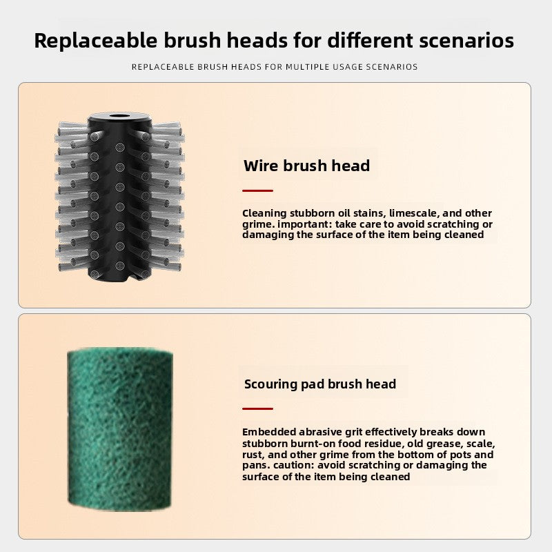 Rechargeable Electric Grill Cleaning Brush with Stainless Steel Heads