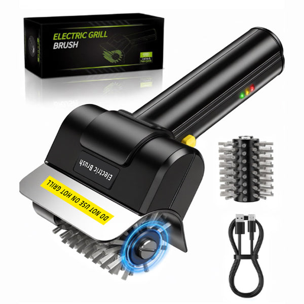 Rechargeable Electric Grill Cleaning Brush with Stainless Steel Heads